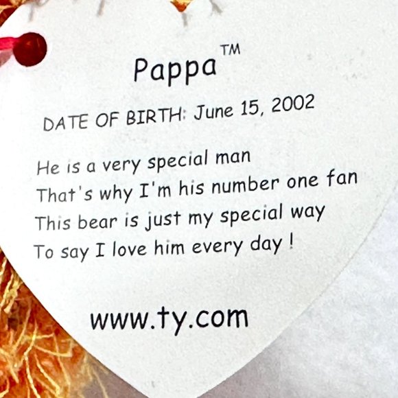 Ty Beanie Baby 10th Anniversary "Pappa" Bear (2002) - Picture 8 of 9
